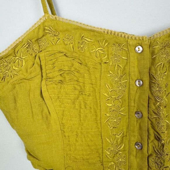 FREE PEOPLE | Fixed on a Feeling Embroidered Green Crop Top Women’s Size X-Large - Picture 6 of 12